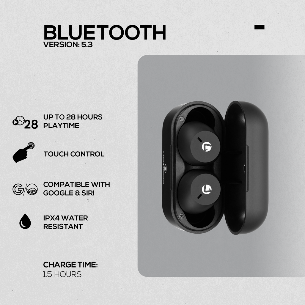 Volkano Aero Series True Wireless Earphones - Black