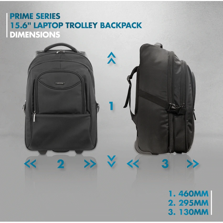 Kingsons Prime 15.6" Laptop Trolley Backpack - Black - image 7