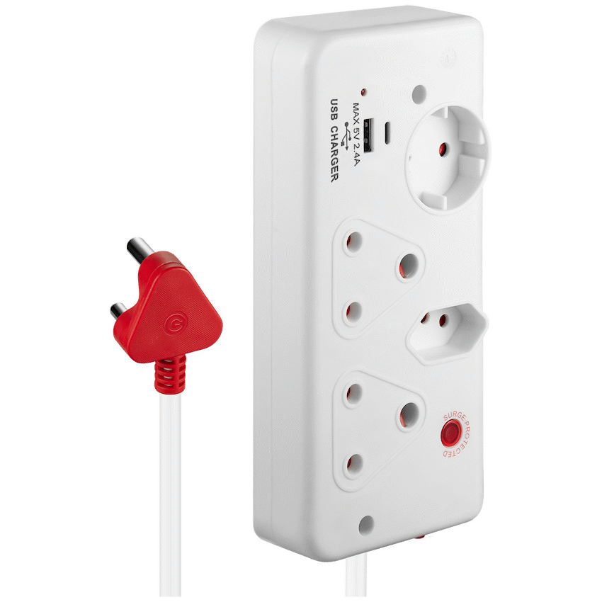 Switched 4-Way with 1x Type-C + 1x USB 2.4a Socket Medium Surge-Protected 0.5m - image 7