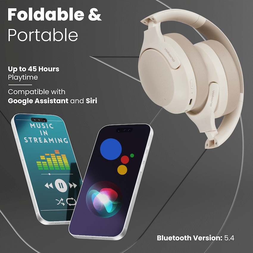 Volkano Odyssey ANC Bluetooth Wireless Headphone - Nude - image 7