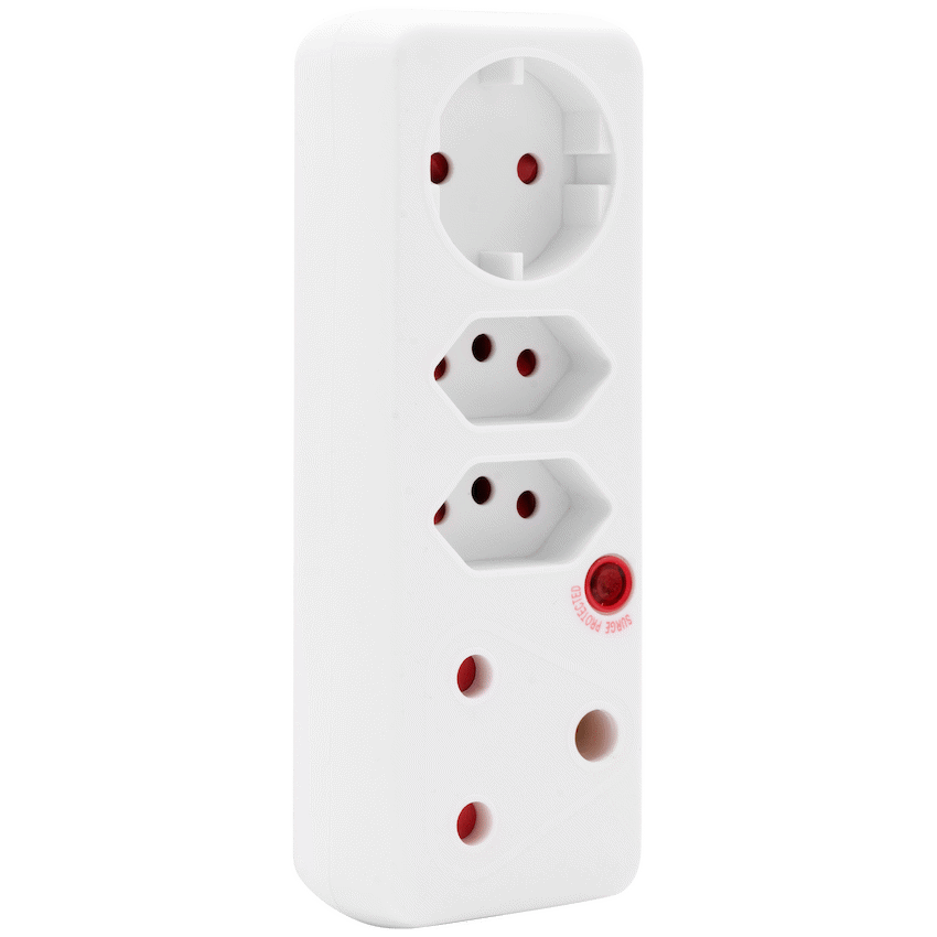 Ellies 4-Way Surge Adaptor with Schuko - WT - image 7