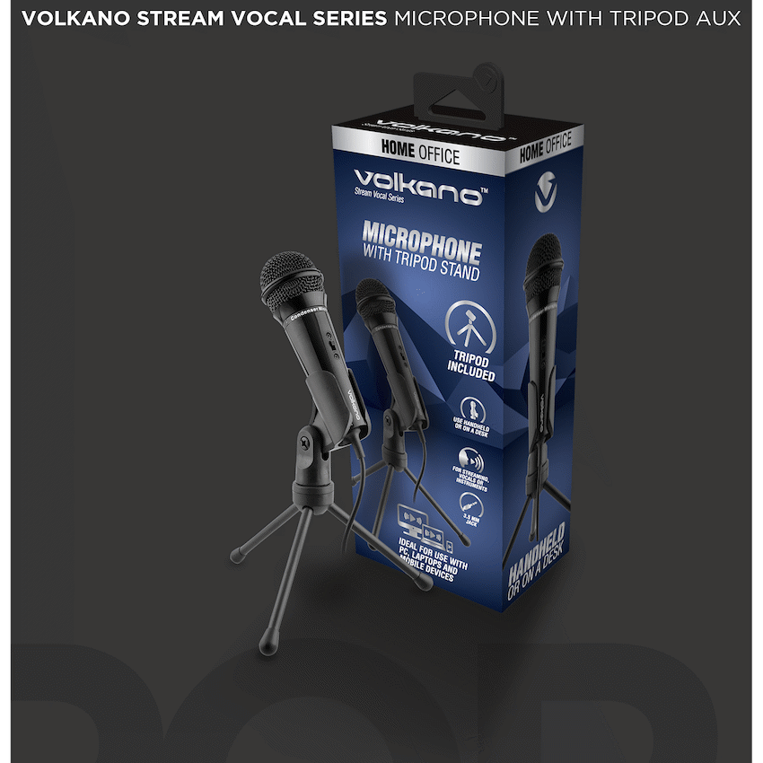 Volkano Stream Vocal Microphone with Tripod, Aux - image 7