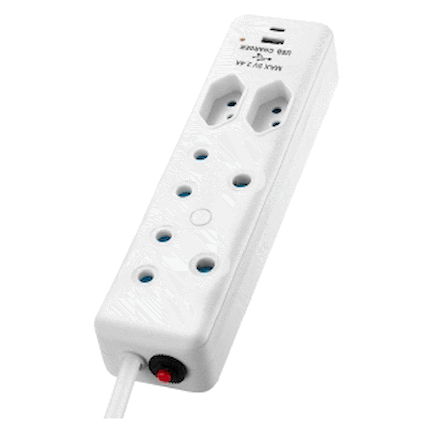 Switched 4-Way Extension Lead with 1x Type-C + 1x USB - 4m - image 7