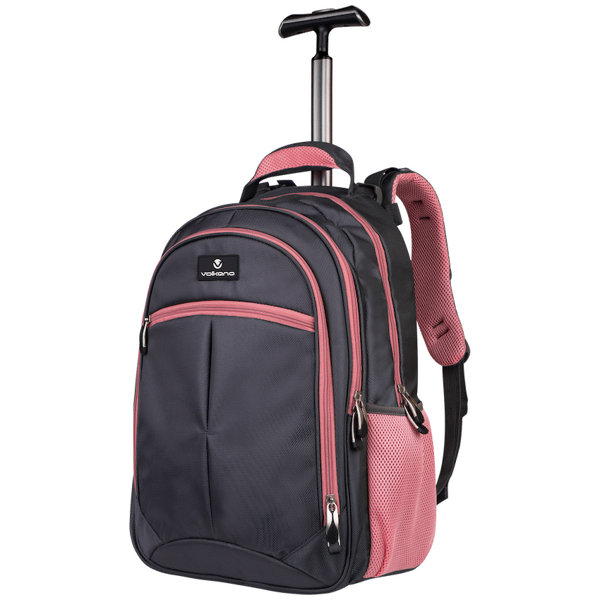 Volkano Orthopaedic Trolley Backpack 27L - Dark Grey/Pink - image 7