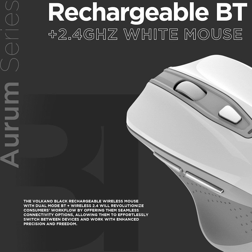 Volkano Aurum Series Bluetooth Wireless Mouse - White - image 7