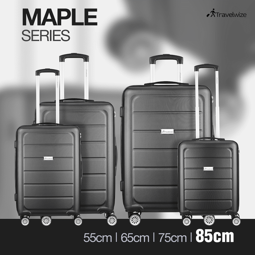 Travelwize Maple ABS 85cm 4-Wheels Spinner Luggage - Black - image 7