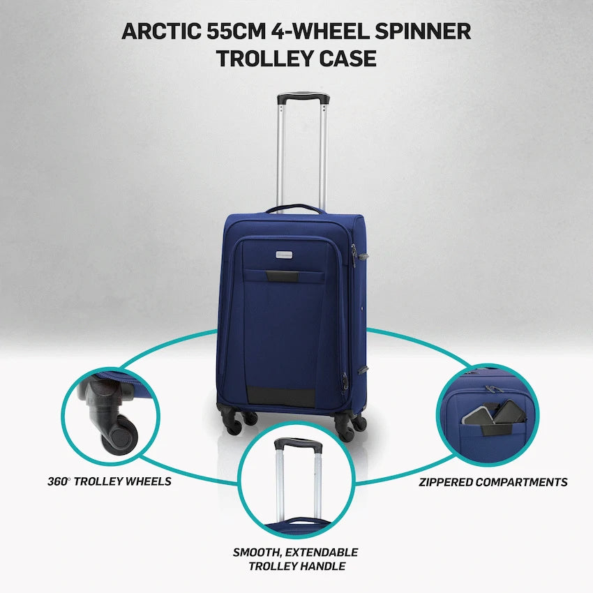 Travelwize Arctic 55cm 4-Wheel Spinner Trolley Case - Navy - image 7