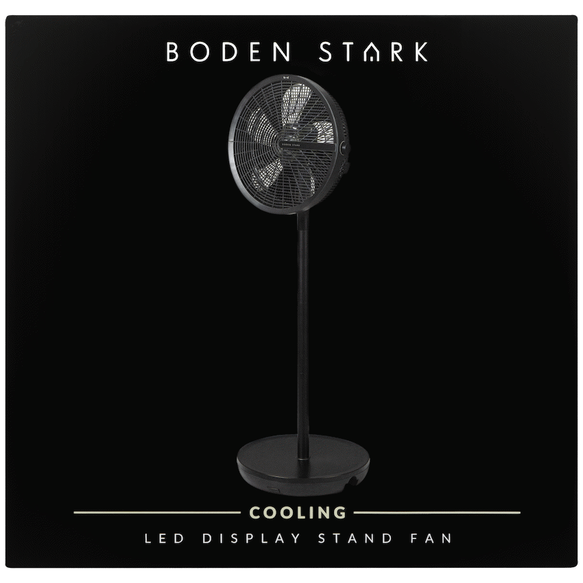 Boden Stark LED Display Stand Fan - Black - image 7