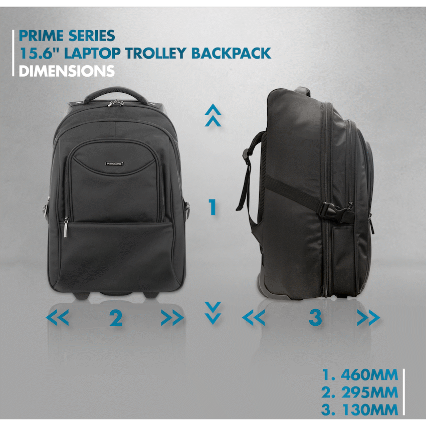 Kingsons Prime 15.6" Laptop Trolley Backpack - Black - image 7