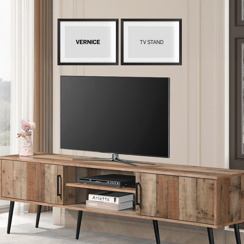 Everfurn Vernice TV Stand - 1800w with Two Cupboards - image 7