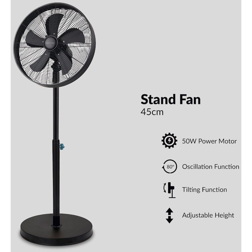 Boden Stark 45cm Stand Fan - Black - image 7