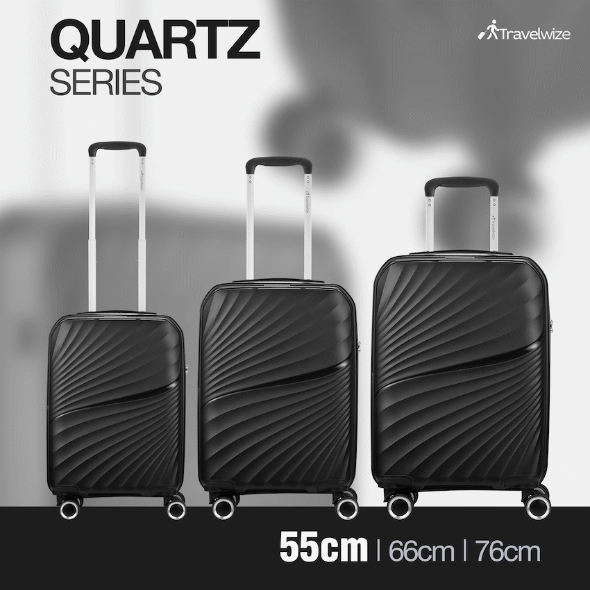 Travelwize Quartz PP 55cm 4-Wheel Spinner Luggage - Black - image 7