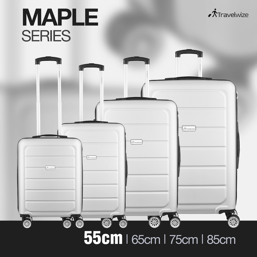 Travelwize Maple ABS 55cm 4-Wheels Spinner Luggage - Silver - image 7