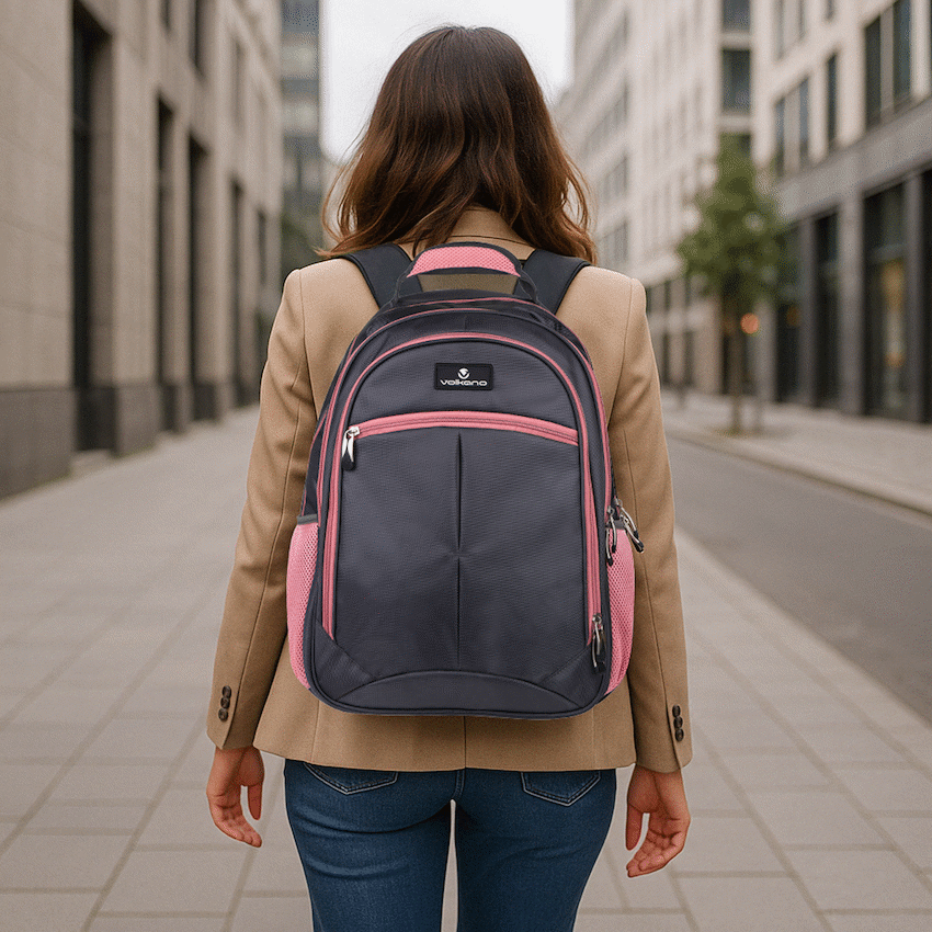 Volkano Orthopaedic Backpack 27L - Dark Grey/Pink - image 7