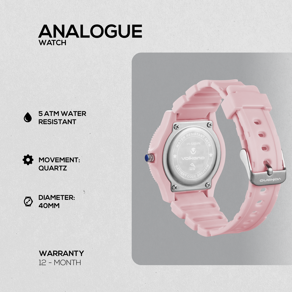 Volkano Mallow Series Kids Analogue Watch - Pink