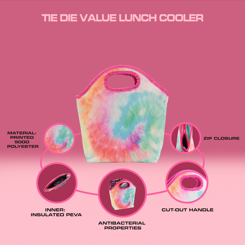 Quest Tie-Dye Value Lunch Cooler - Pink - image 7