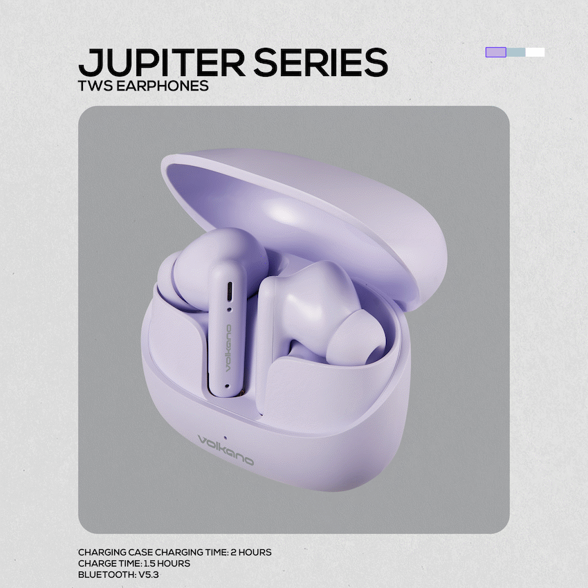 Volkano Jupiter Series TWS Earphones - Pastel Purple - image 7
