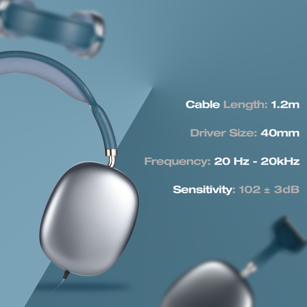 Amplify Zenith Series Aux Headphones - Blue