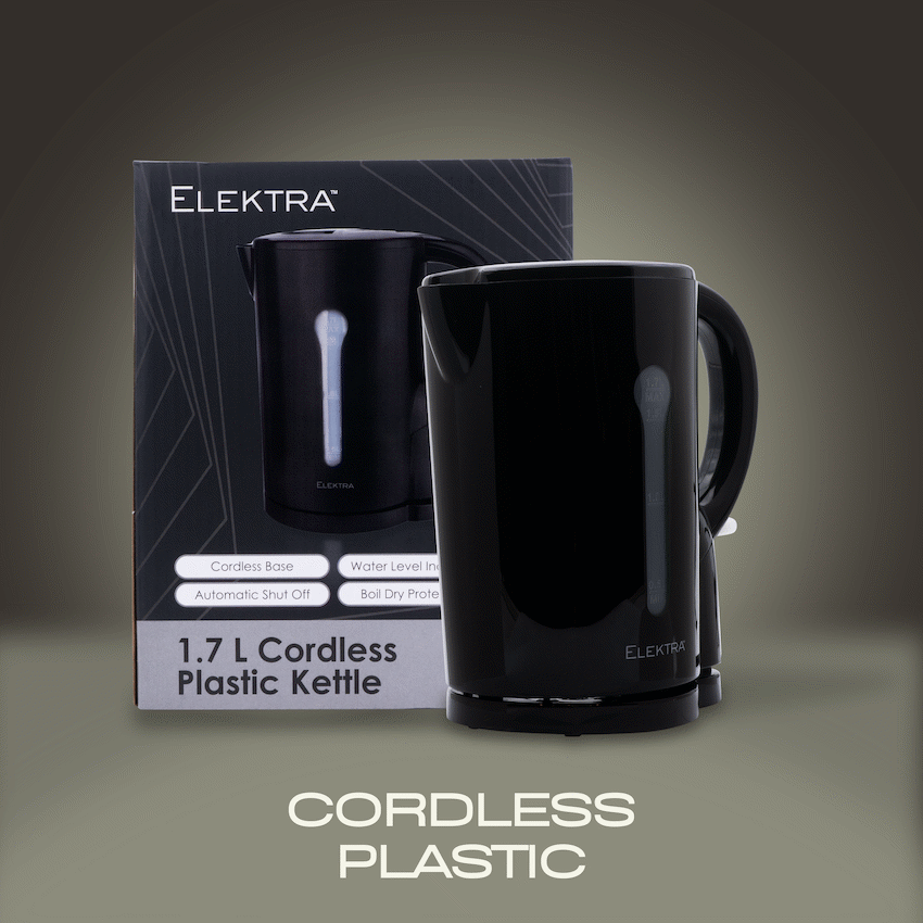 Elektra 1.7l Plastic Cordless Kettle - Black - image 7