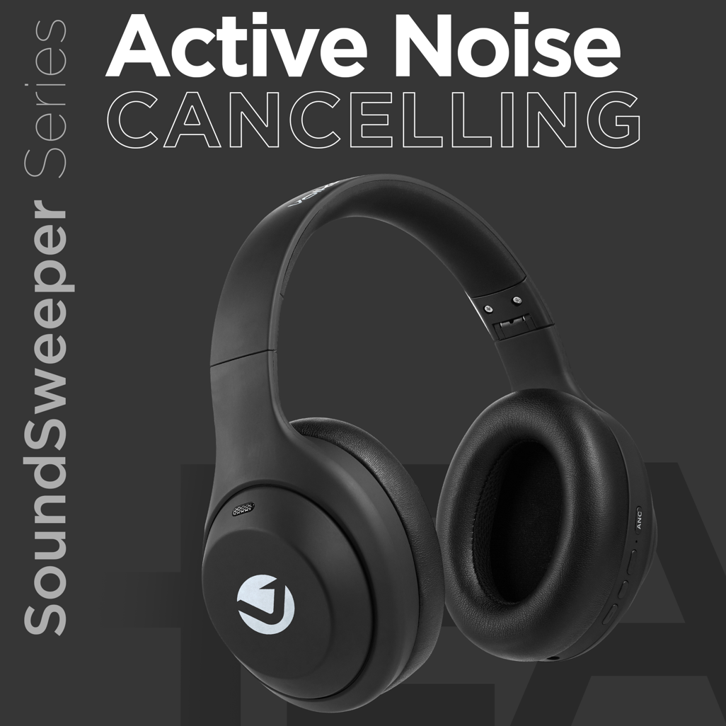 Volkano SoundSweeper Series Active Noise Cancelling bluetooth Headphones - Black
