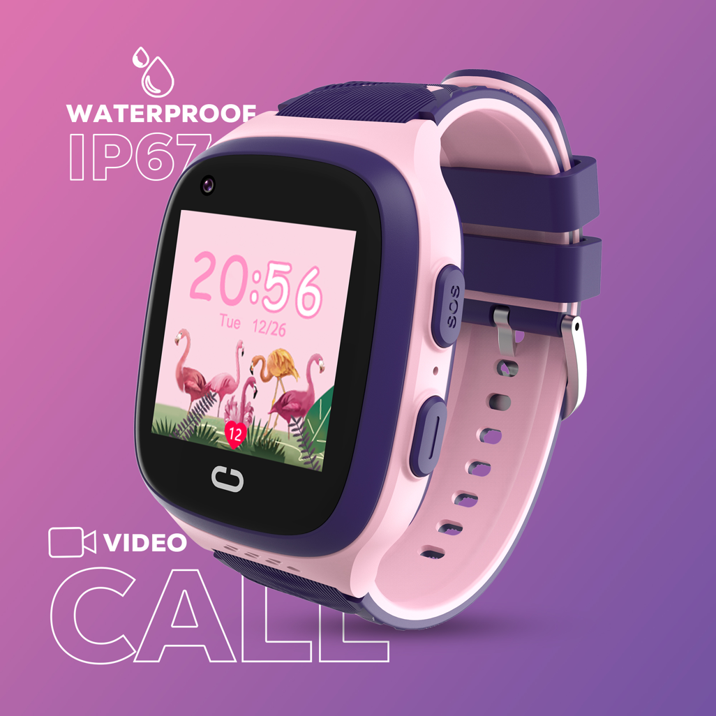 Volkano Find Me 4G Series GPS Tracking Watch with Camera - Pink