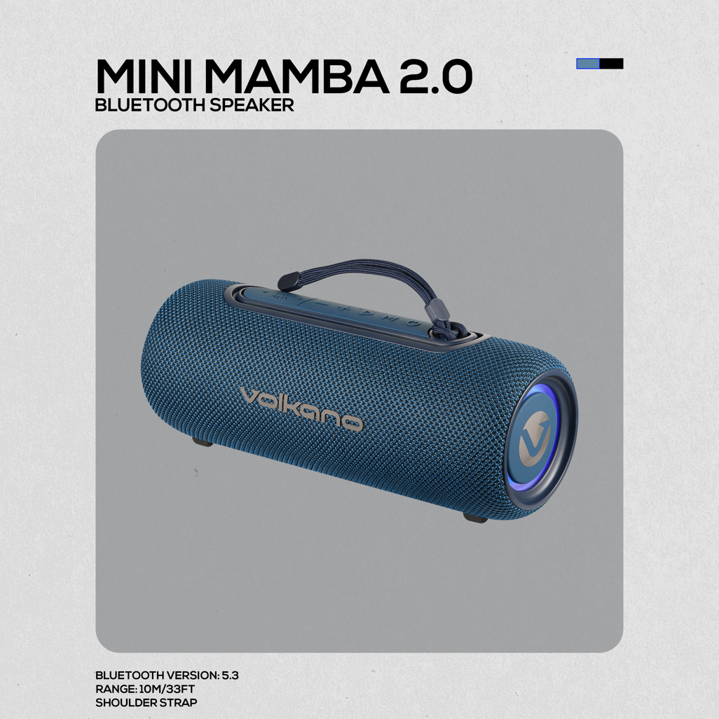 Volkano Mini Mamba 2.0 Series Bluetooth Speaker - Blue