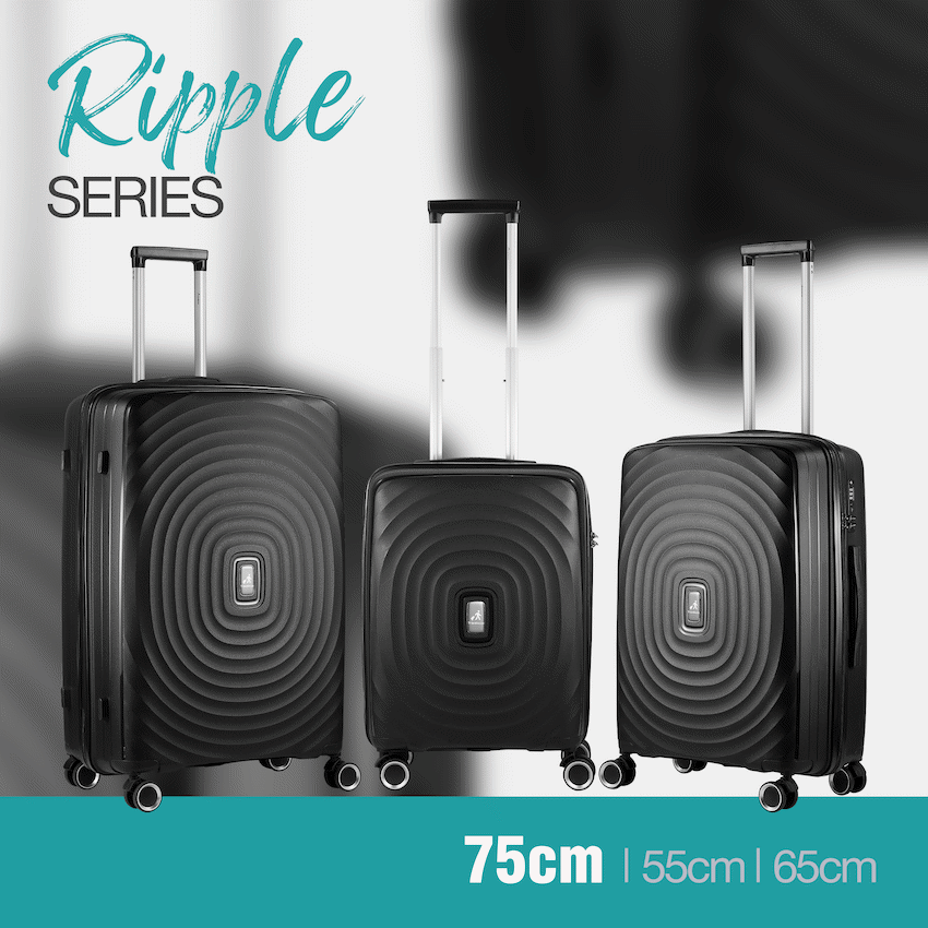 Travelwize Ripple PP 4-Wheel Spinner 75cm Luggage - Black - image 7