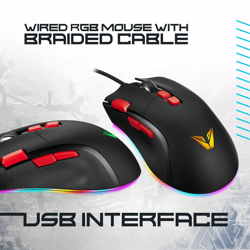 VX Gaming Morpheus Series Wired RGB Mouse with Braided Cable - image 7
