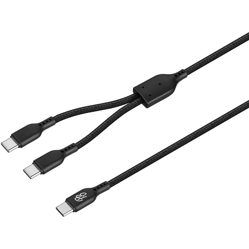 Pro Bass Cord Series 1.2m 15w USB-C to 2x USB-C Braided - Black - image 7