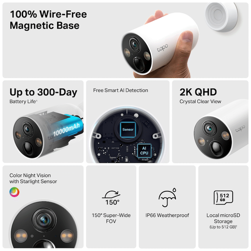TP-Link Tapo C425 (2-Pack) 4MP 2K QHD Battery Wire-Free Outdoor Security Camera - image 7