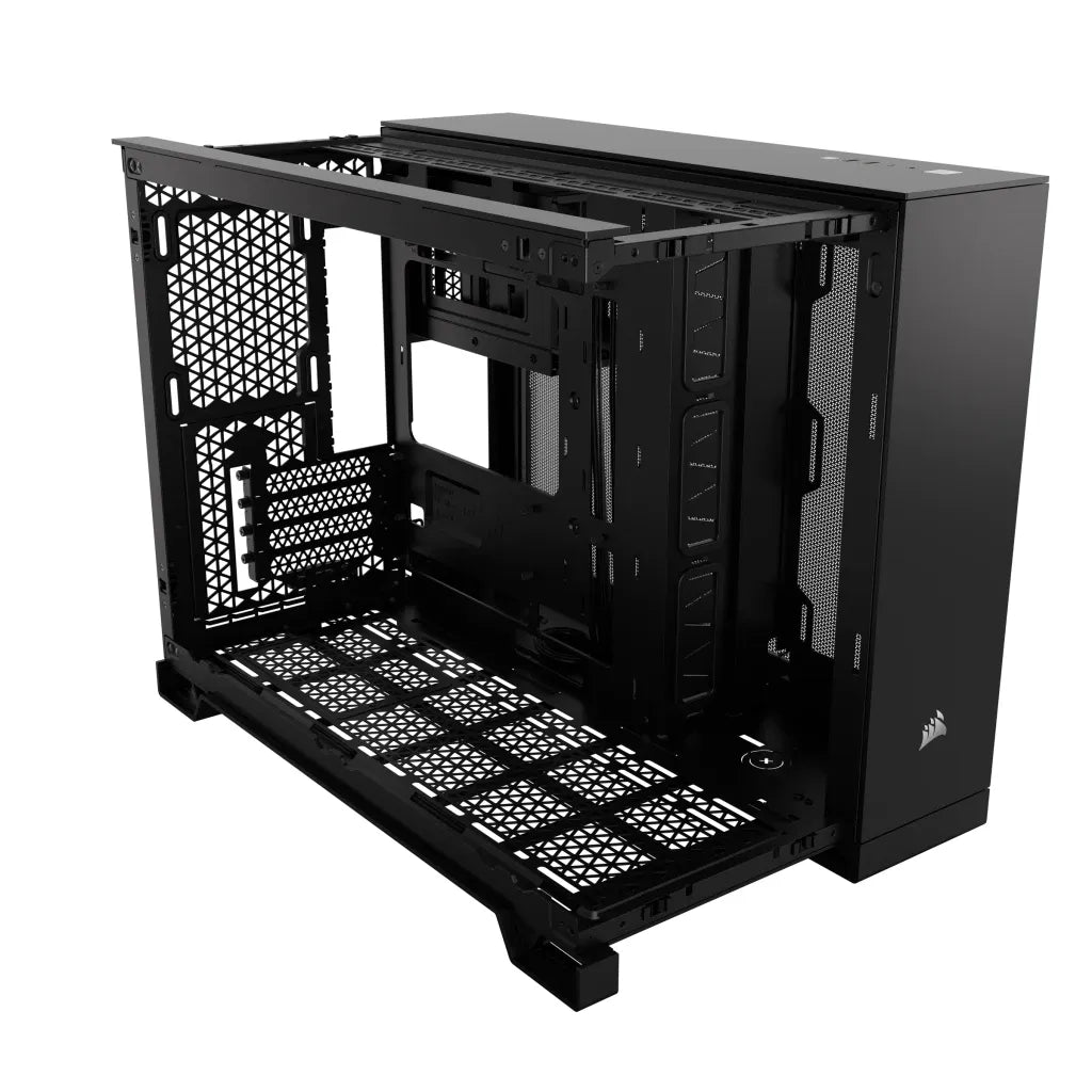 2500D Airflow Black Mid-Tower Dual Chamber PC Case; 2x 3.5'' |  2x 2.5'' Drive Bays; Up to 360mm Radiator compatible - image 18