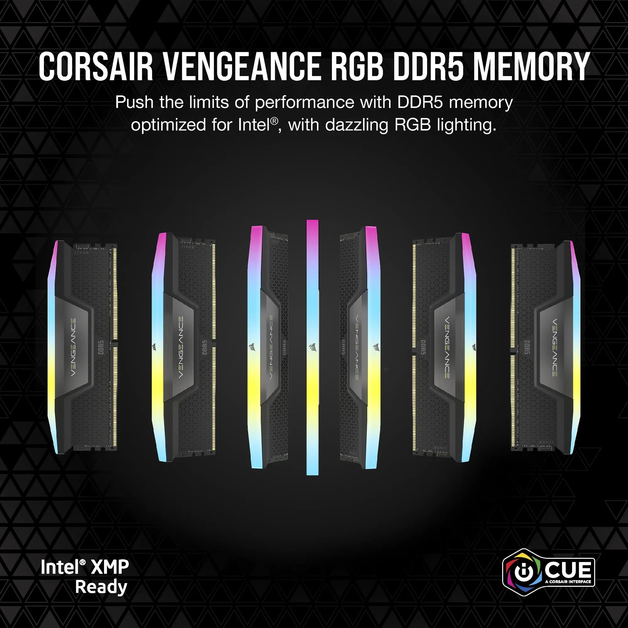 CORSAIR VENGEANCE RGB DDR5 16GB (2 x 8GB) DDR5 5200 CL40-40-40-77 1.25V Intel XMP - BLACK - image 3