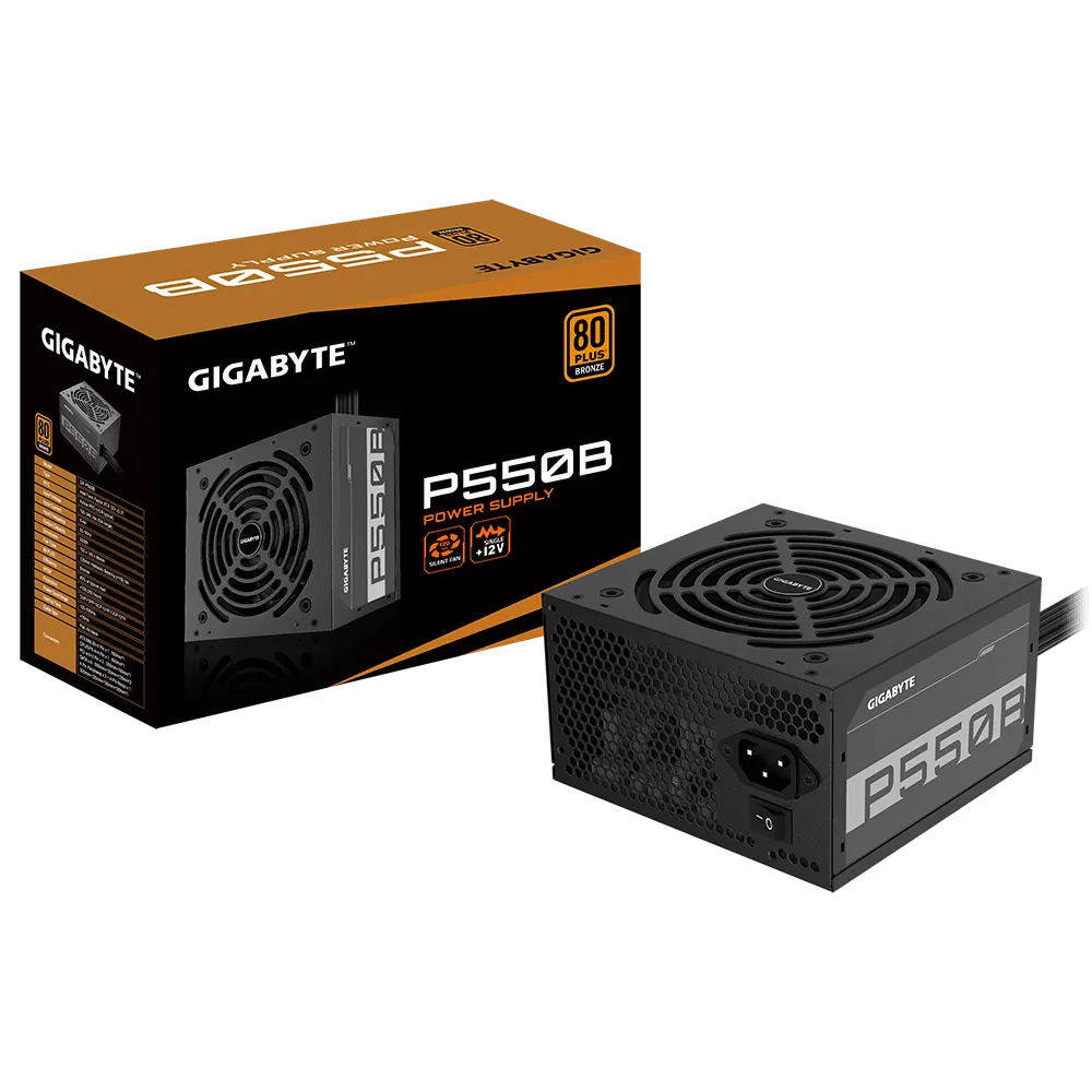 Gigabyte PSU P550B Bronze Certified 550W - 3 Year Warranty; 24/20-pin x 1; CPU 4+4-pin x 1; PCI-E 6+2-pin x 2; SATA x 6; Peri x3 - image 4