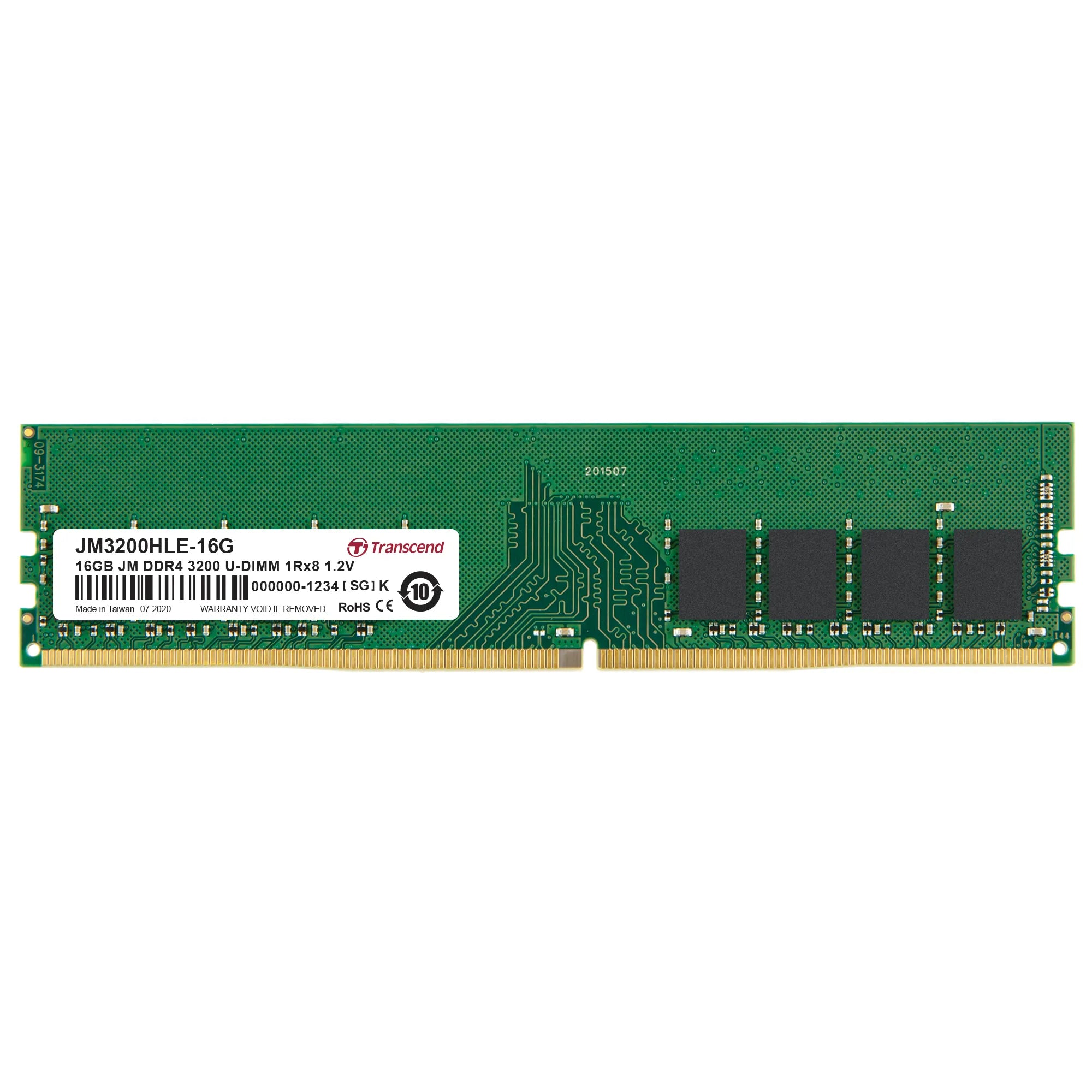 TRANSCEND JET MEMORY 16GB DDR4-3200 DESKTOP U-DIMM 1RX8 CL22 - image 2