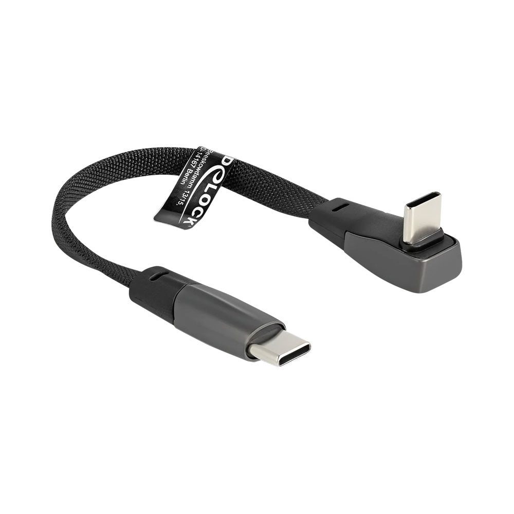 DELOCK 80751 1M USB2.0 FLAT RIBBON TYPE-C MALE TO 90° FEMALE WITH 60W POWER DELIVERY