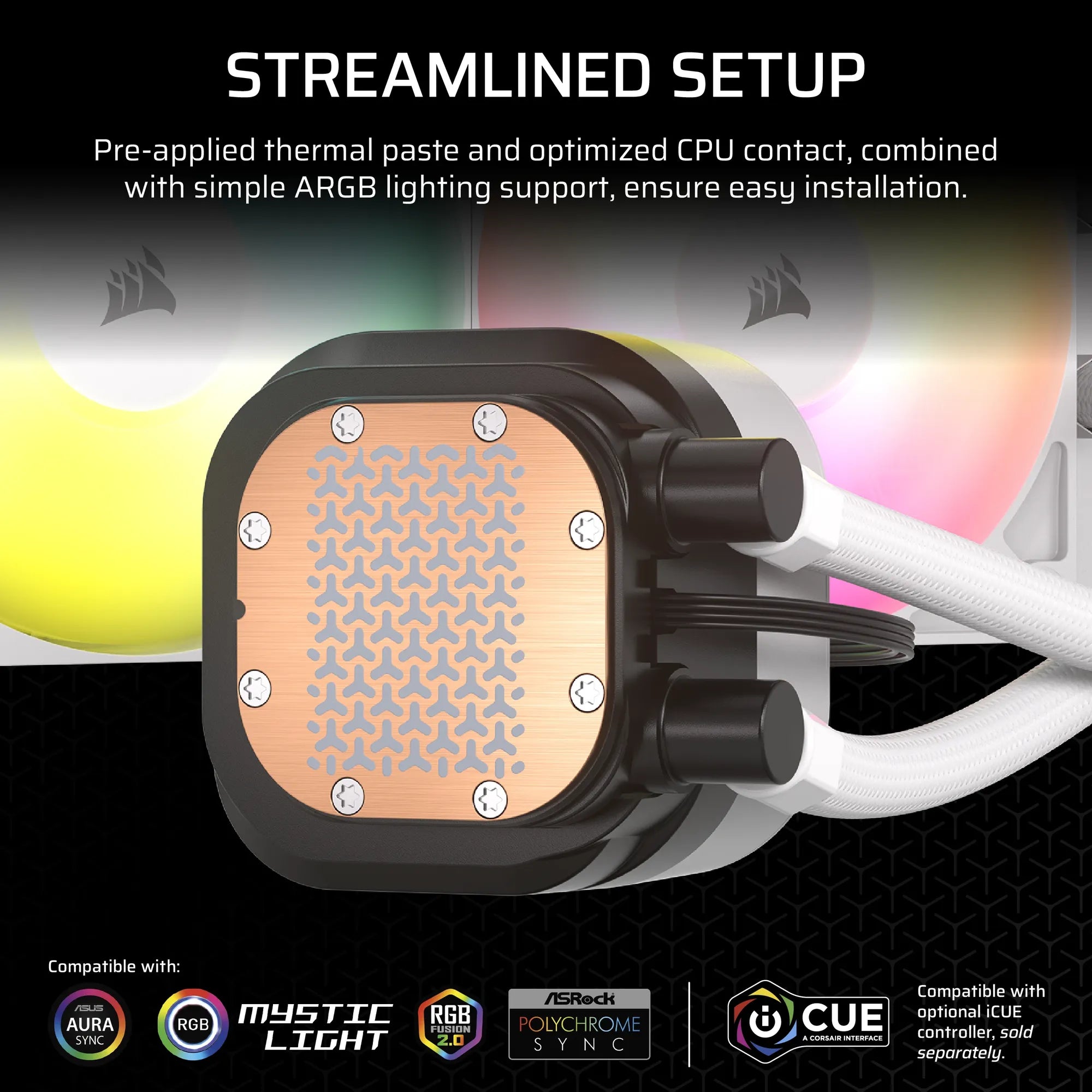 Corsair NAUTILUS 240 ARGB White; 240mm Radiator; Liquid CPU Cooler; Intel® LGA 1851/1700; AMD® AM5/AM4 - image 12
