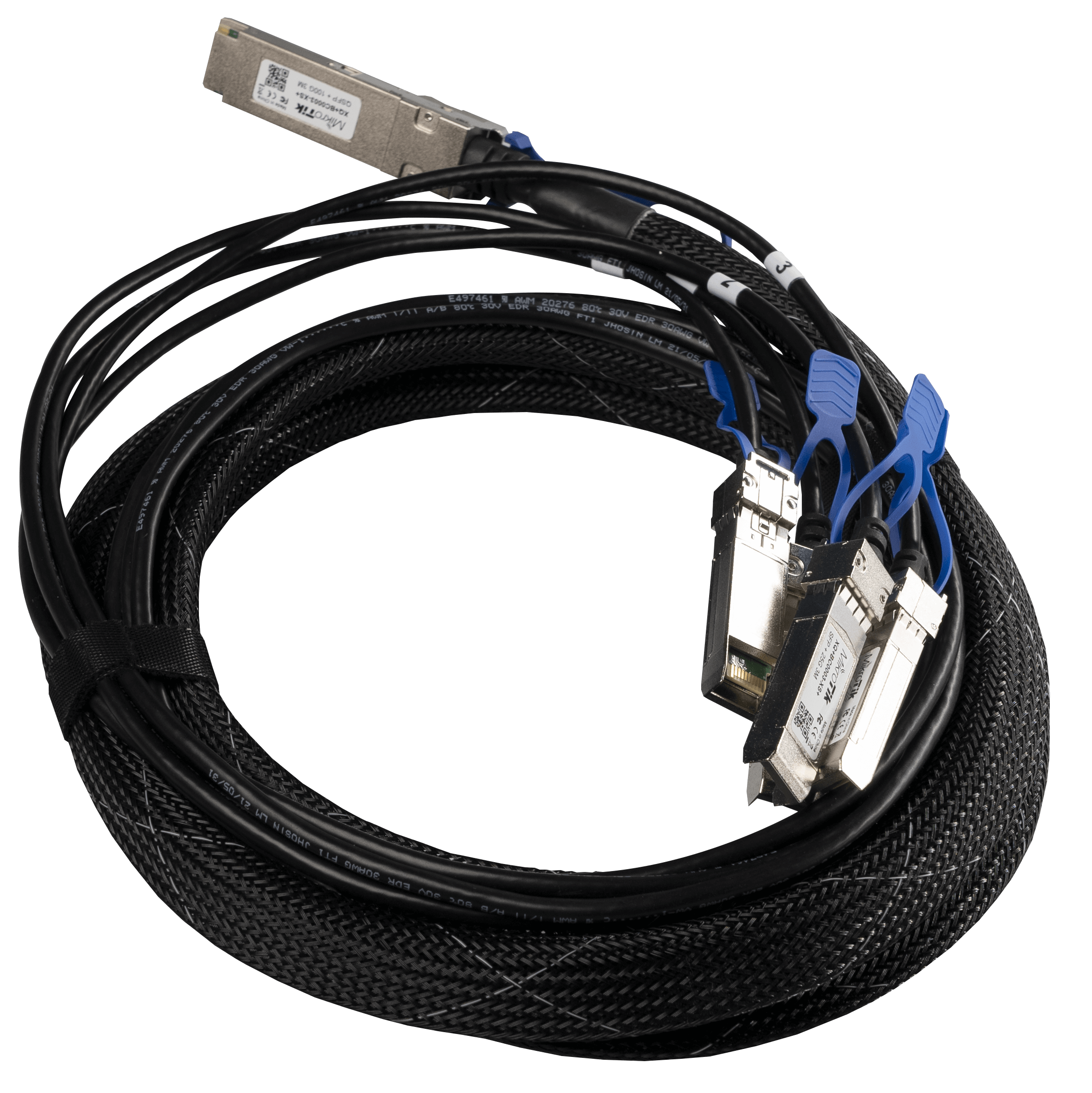 MikroTik QSFP28 to 4xSFP28 break-out cable (100G to 4x25G), 3m