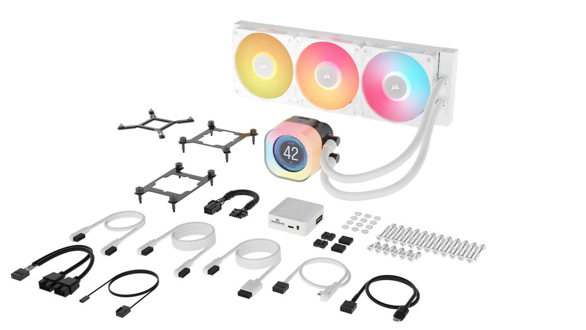 Corsair iCUE LINK TITAN 360 RX LCD Liquid CPU Cooler - White – RX120 RGB Fans – Fits Intel® LGA 1851/1700; AMD® AM5/AM4. - image 7