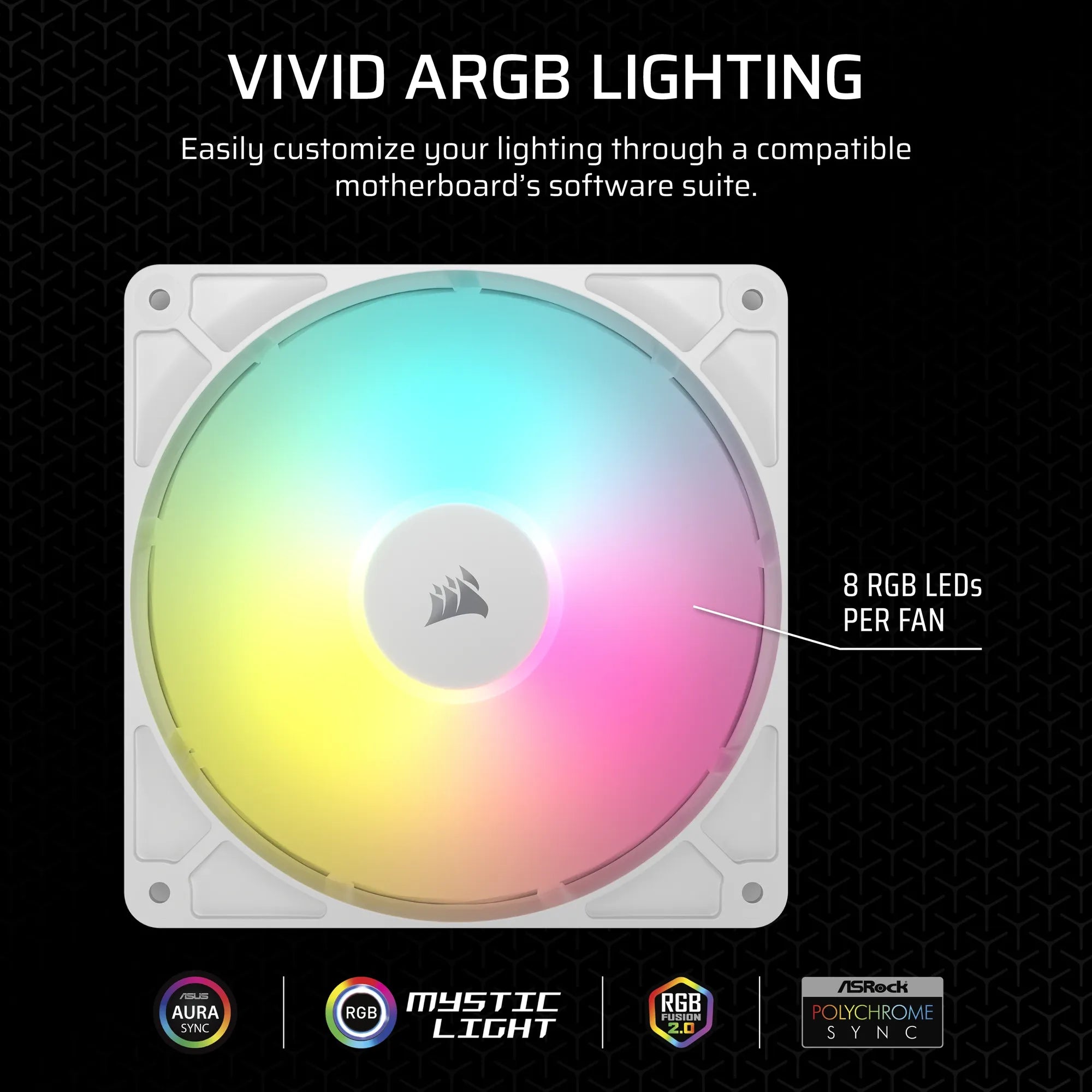 Corsair RS140 ARGB 140mm PWM Fan – White - image 6