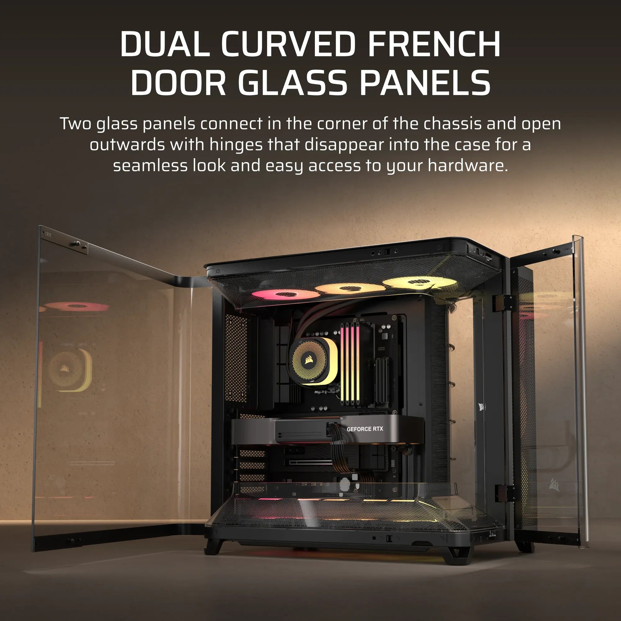 AIR 5400 RS-R ARGB Triple Chamber Mid-Tower PC Case ; 3x Fans Included; 2x 2.5'' ; 1x 3.5'' Black - image 7