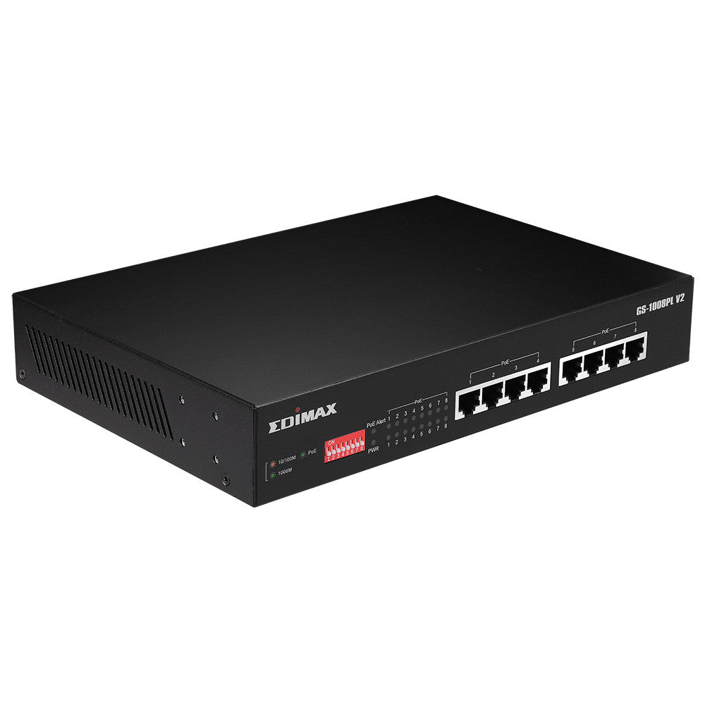 Edimax 8 Port, Unmanaged, Long Range, Gigabit PoE+ Switch with DIP Switch - image 3