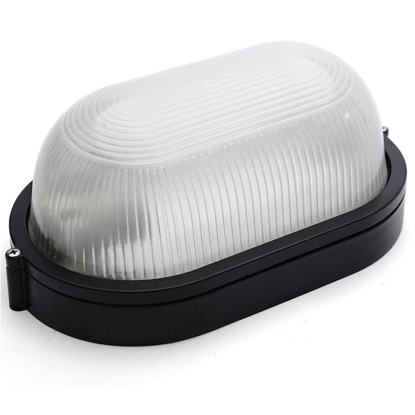 Ellies Illume Series - AC Oval Bulkhead - Aluminium + Glass - E27 Base - BK - image 8