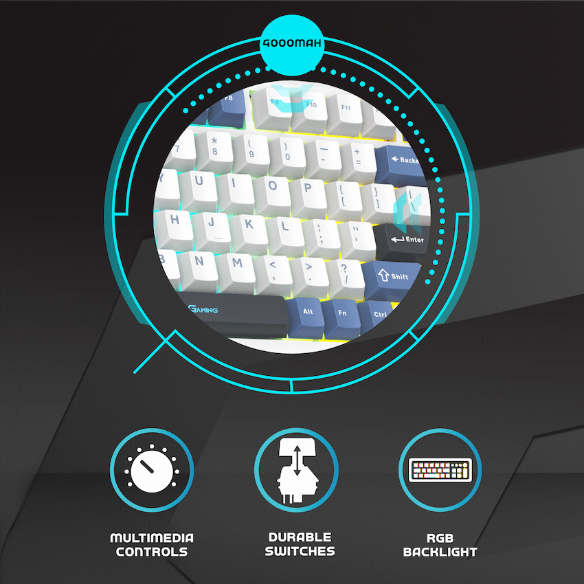 Volkano Gaming Phantom X2  TKL Mechanical Tri-Mode Wireless Keyboard - image 8