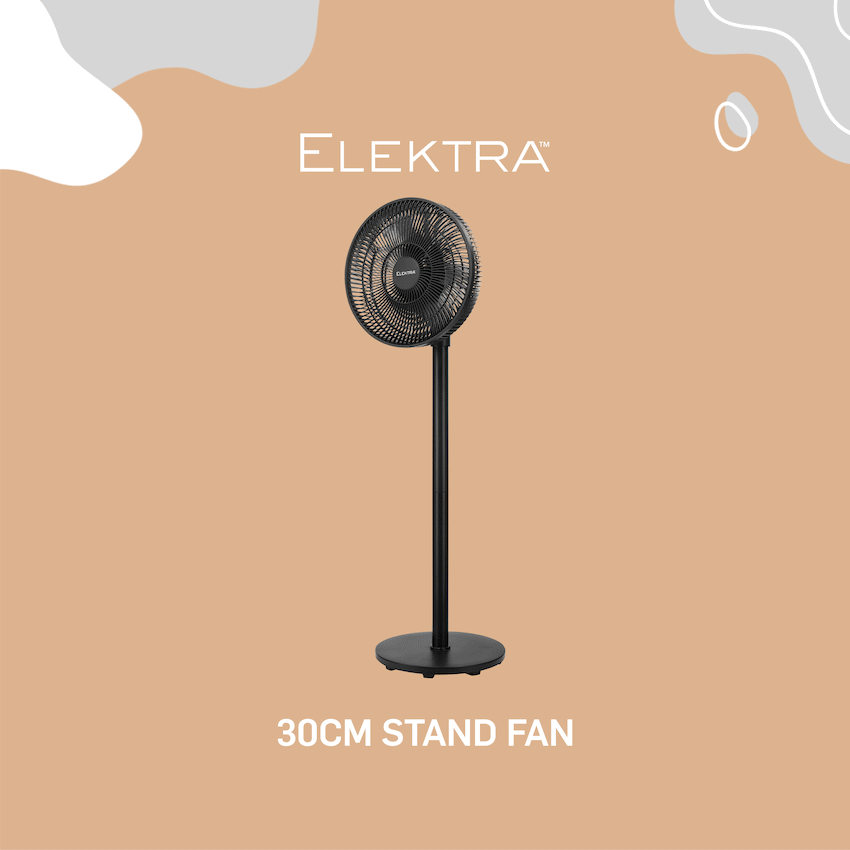 Elektra 30cm Stand Fan - Black - image 8