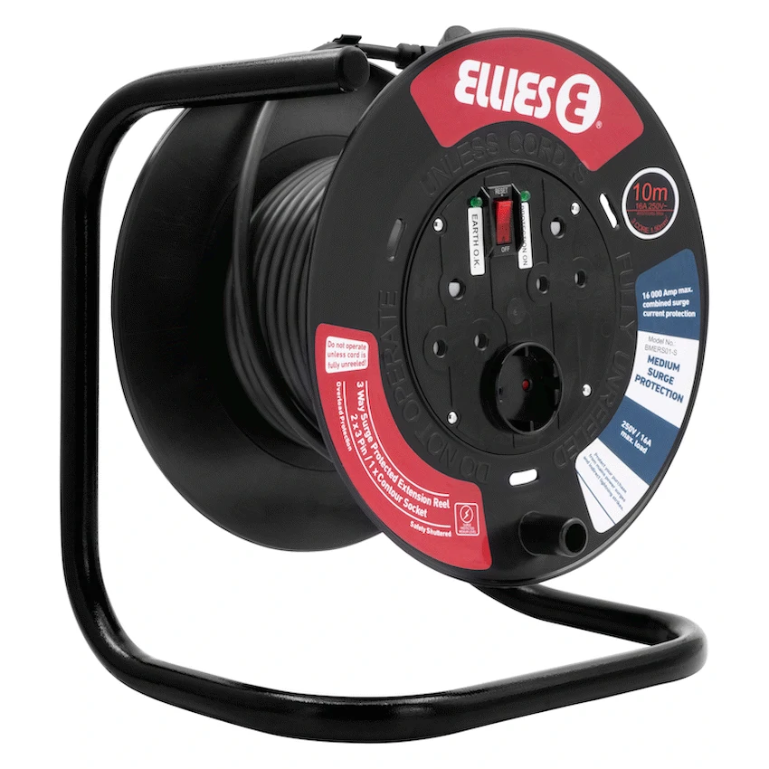 Ellies Heavy Duty Surge Protected Extension Reel 10m - BK - image 8