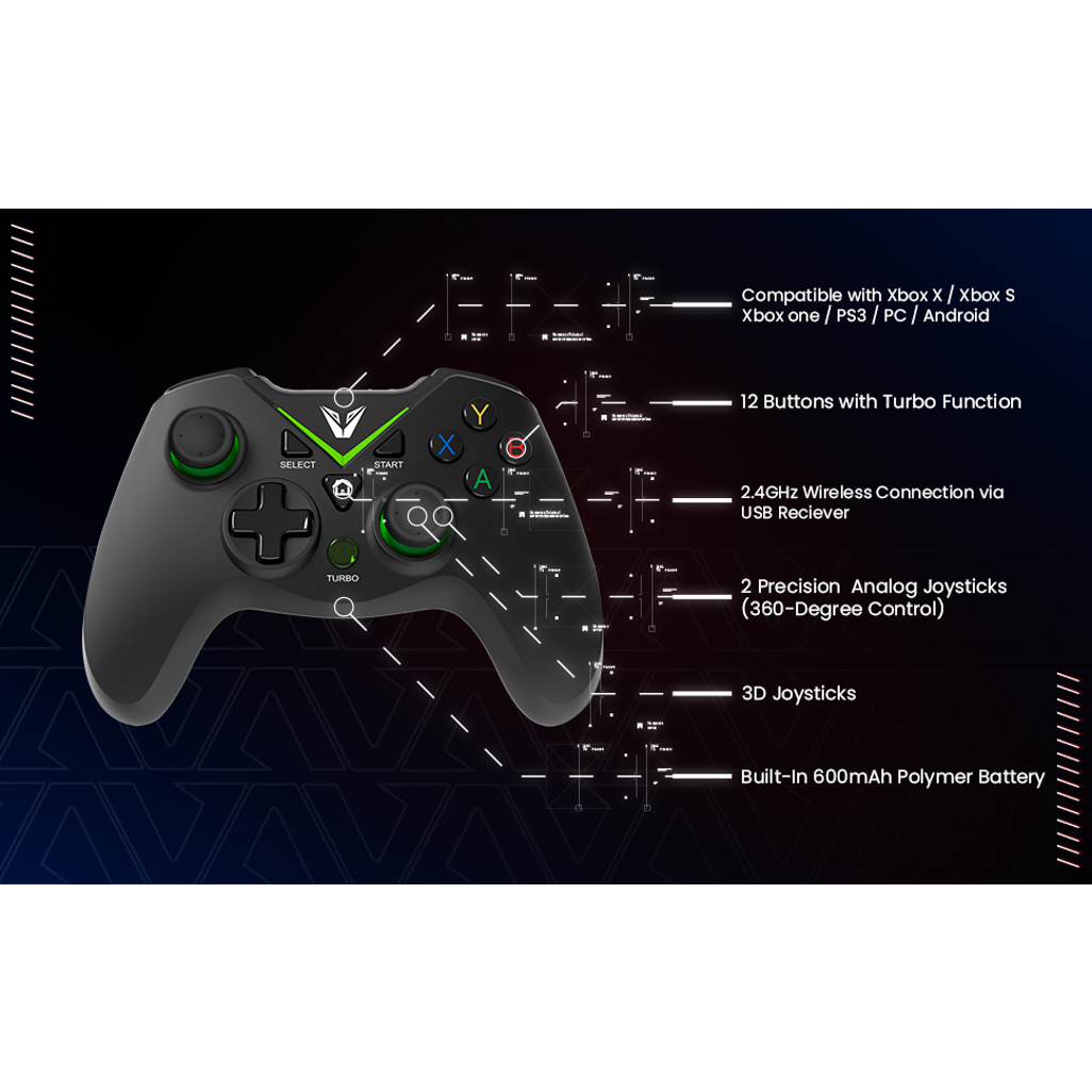 VX Gaming Precision Series Xbox One Wireless Controller - Black