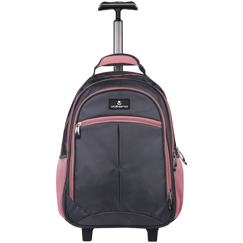 Volkano Orthopaedic Trolley Backpack 27L - Dark Grey/Pink - image 8