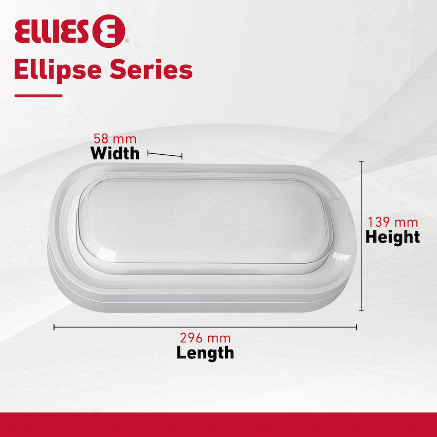 Ellies Ellipse Series AC 24W Capsule LED Bulkhead - PC - WT - image 8