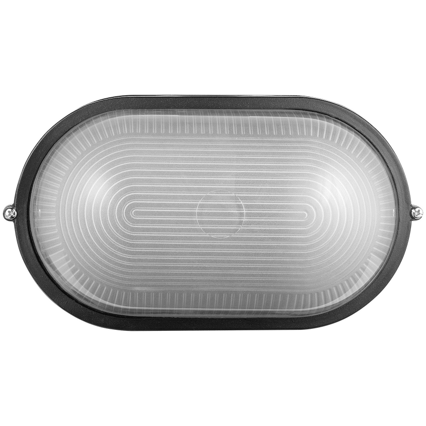 Ellies Illume Series - Large AC Oval Bulkhead - Aluminium  + Glass - E27 Base -BK - image 8