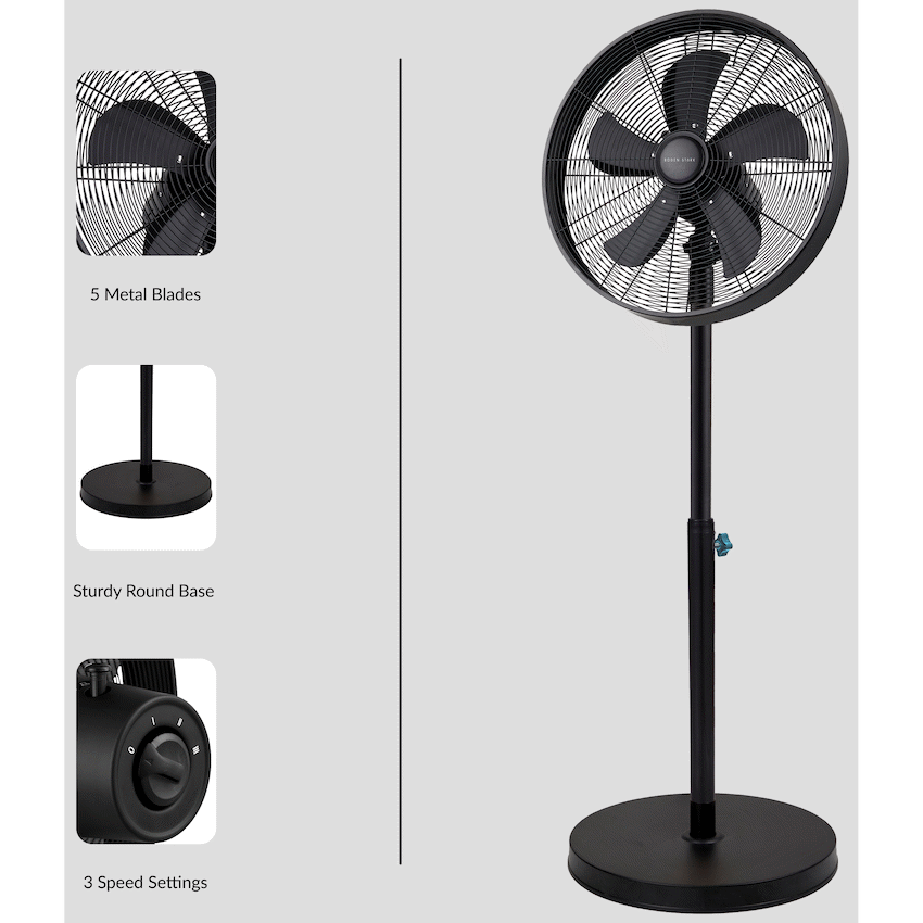 Boden Stark 45cm Stand Fan - Black - image 8